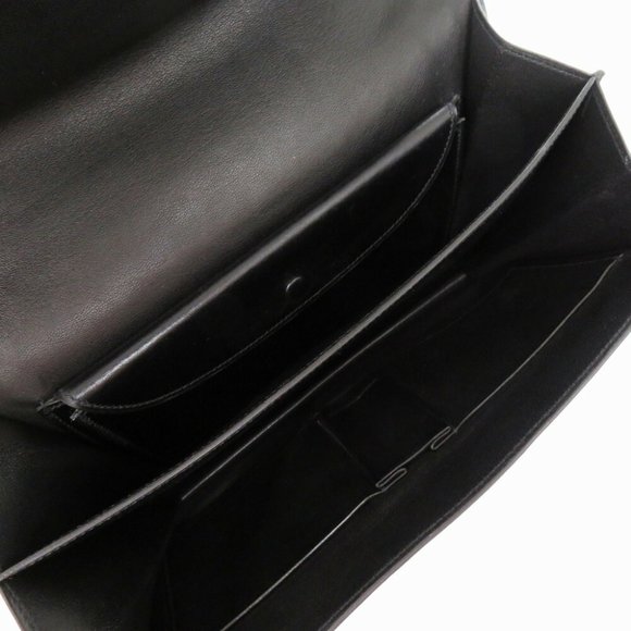 Hermes Fonsbell Box Calf Black Shoulder Bag 〇I (Made in 1979) 1290HERMES - Picture 4 of 9